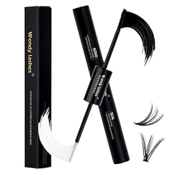 Lash Bond en Seal, Cluster Wimpers Lijm Bond en Seal voor Wimper Extensies Individuele wimperlijm Sterke Hold Cluster Individuele Wimperlijm Mascara voor persoonlijk make-up gebruik thuis (5ml+5ml)
