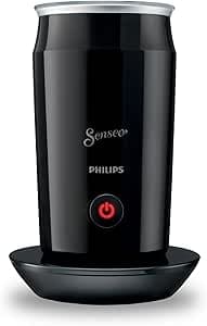 Philips Senseo Melkopschuimer - Capaciteit van 120 ml melk - Voor warm en koud schuim - Gemakkelijk schoon te maken - Melkschuim voor 2 cappuccinos - Antikleeflaag - Zwart - CA6500/60