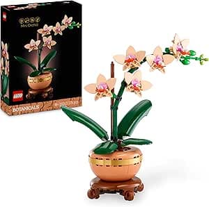 LEGO Botanicals Miniorchidee, Kunstbloemen Set, Planten Bouwpakket voor Volwassenen, Woondecoratie en Kerstdecoratie uit de Botanical Collection, Cadeau voor Kerstmis voor Vrouw of Man 10343