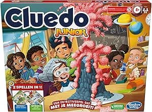 Hasbro Gaming Cluedo Junior-spel, 2-zijdig spelbord, 2 spellen in 1, Cluedo-detectivespel voor jongere kinderen, bordspellen voor kinderen, Junior-spellen (Nederlandse versie)